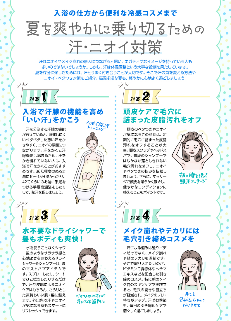 夏を爽やかに乗り切るための 汗・ニオイ対策