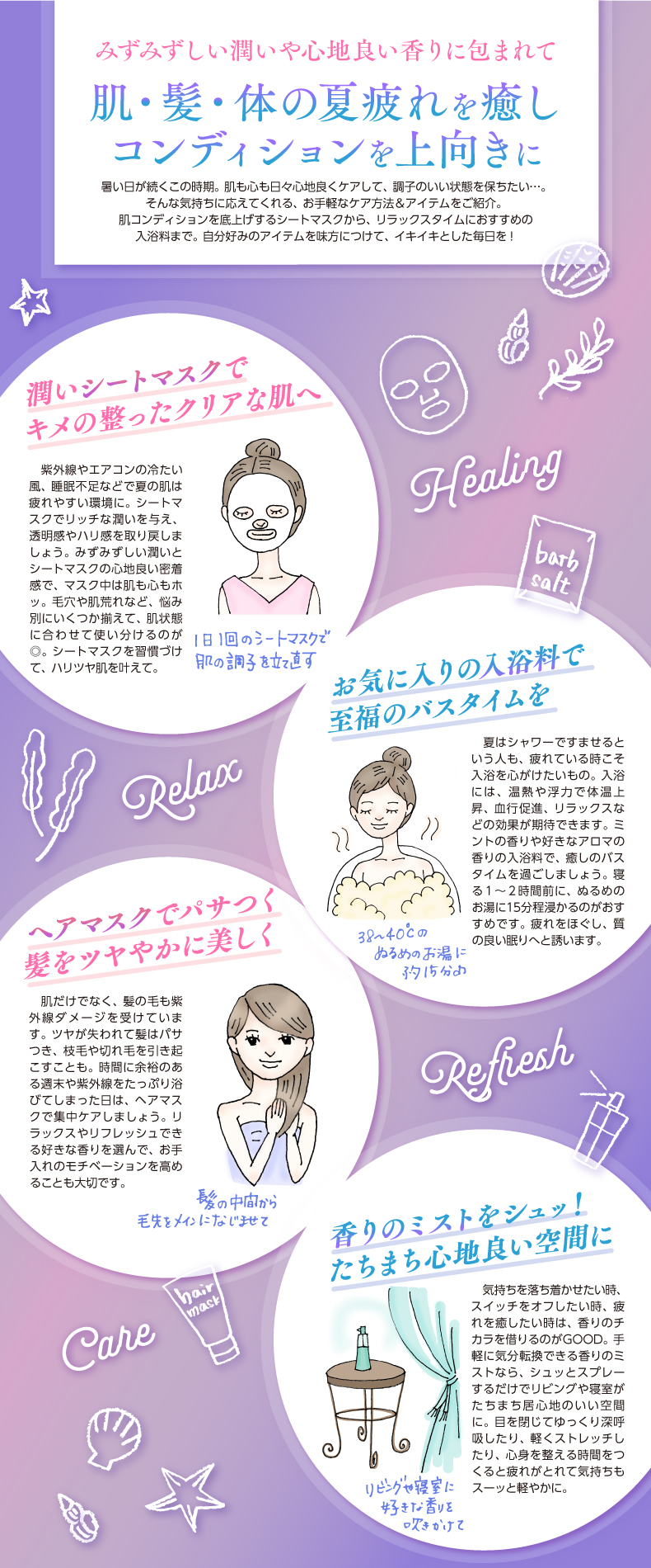 肌・髪・体の夏疲れを癒し コンディションを上向きに