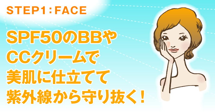 STEP1：FACE  SPF50の簡単ベースメイク