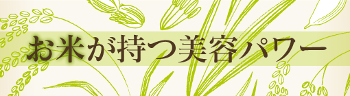 注目すべきお米の美容パワーに迫る！