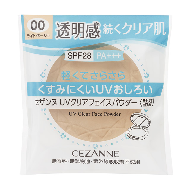 ◇セザンヌ　UVクリアフェイスパウダー〈詰替〉　00　ライトベージュ