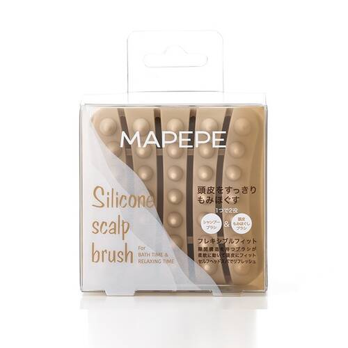 マペペ　シリコーンスカルプブラシ〈ベージュ〉メイン画像