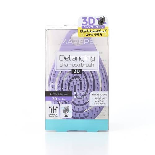 マペペ　デタングリングシャンプーブラシ３Ｄ〈パープル〉