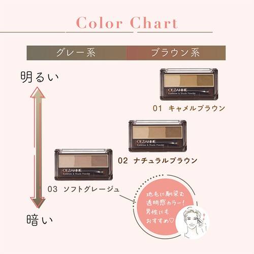 ◇セザンヌ　アイブロウ＆シェードパウダー　03 ソフトグレージュ◆サブ画像4