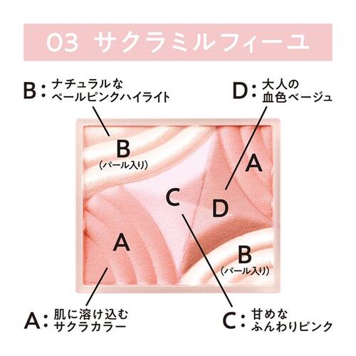 ◇セザンヌ　ブレンドカラーチーク　03 サクラミルフィーユ◆サブ画像4